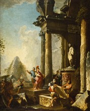 Alexander the Great at the Tomb of Achilles, c1718-1719. Creator: Giovanni Paolo Panini.