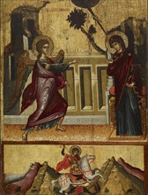 Annunciation, Saint George Killing the Dragon, late 15th century. Creator: Unknown.