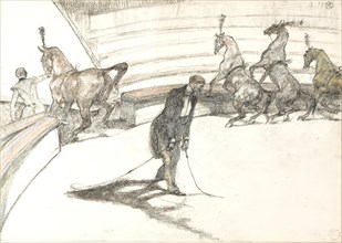 At the Circus: Free Horses, 1899. Creator: Henri de Toulouse-Lautrec.