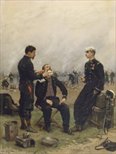 The Camp Barber, 1876. Creator: Jean Baptiste Edouard Detaille.