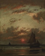 Sunset on the Coast, c1870-75. Creator: Jules Dupré.