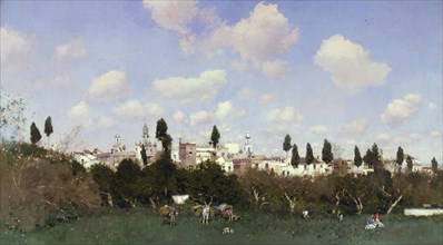 La Huerta del Retiro, Seville, 1875. Creator: Martín Rico y Ortega.