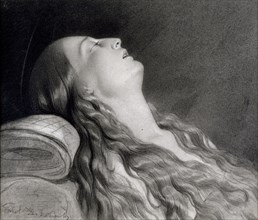 Study for "Louise Vernet on Her Death Bed", c1845. Creator: Paul Delaroche.