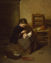 The Little Dressmaker, 1858. Creator: Pierre Edouard Frere.