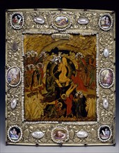 Icon of the Descent into Hell, Icon: 19th century; Frame: 18th century. Creator: Unknown.