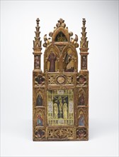 Wing of a Reliquary Diptych with the Crucifixion and Saints, c1355-1370. Creator: Tommaso da Modena.