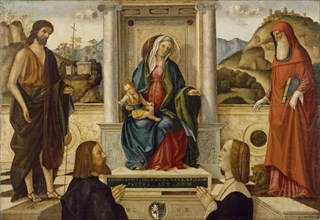 Madonna and Child Enthroned with Saints and Donor, 1507. Creator: Workshop of Vittore Carpaccio.