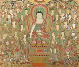 Buddha Seokgamoni (Shakyamuni) Preaching to the Assembly on Vulture Peak (image 1 of 11), Dated 1755 Creator: Anon.