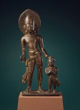 The Bodhisattva Vajrapani with Vajra Anuchara, c.7th century. Creator: Unknown.