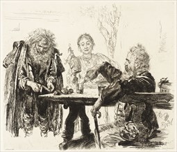 Italian Tavern Scene, 1889. Creator: Adolph Menzel.