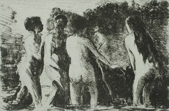 Théorie de baigneuses, 1894. Creator: Camille Pissarro.
