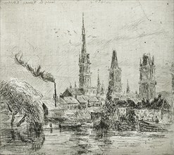 Cours-la-Reine, ou Bords de la Seine à Rouen, 1884. Creator: Camille Pissarro.