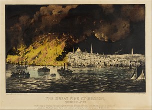 The Great Fire at Boston (image 1 of 2), 1872. Creator: Currier and Ives.