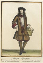 Recueil des modes de la cour de France, 'Crieur d'Oranges', after 1674. Creators: Jean-Baptiste Bonnart, Nicolas Bonnart.