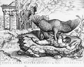 Tityus, c1540. Creators: Nicolas Beatrizet, Michelangelo Buonarroti.