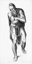 Joseph of Arimathea, between 1540 and 1566. Creators: Nicolas Beatrizet, Michelangelo Buonarroti.