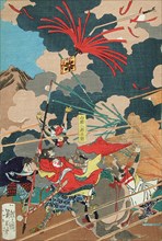 The Battle of Nagashino (Later Retitled) (image 3 of 3), Published in 1868. Creator: Tsukioka Yoshitoshi.
