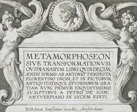 Frontispiece with the Bust of Ovid, published 1606. Creators: Antonio Tempesta, Wilhelm Janson.