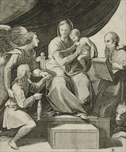 The Virgin of the Fish, 16th century. Creators: Marco Dente, Raphael.