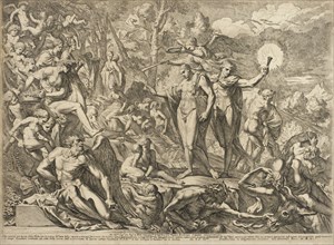 The Triumph of the Virtuous Artist on Parnassus, between c1644 and c1646. Creator: Pietro Testa.