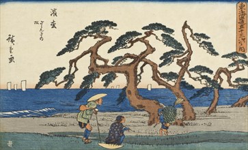The Murmuring Pines at Hamamatsu from the series Fifty-three..., between c1841 and c1842. Creator: Ando Hiroshige.