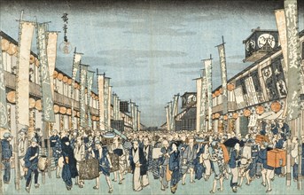 Kabuki Theaters in Nichomachi, mid-1830s. Creator: Ando Hiroshige.