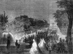 The Imperial Fetes at Paris: view from the Round Point in the Champs Elysees, 1861. Creator: Unknown.