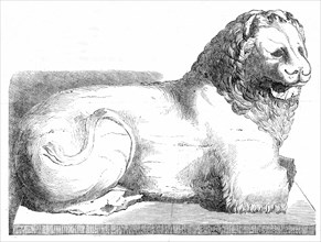 Colossal lion from Cnidus, 1861. Creators: John Jessop Hardwick, Unknown.
