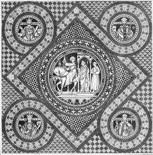 Incised pavement in Lichfield Cathedral, 1861. Creator: T. Bolton.