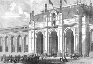 The main entrance of the International Exhibition building, 1861. Creator: Unknown.
