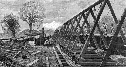 London Main Drainage: barrow-hoist on the southern high-level sewer at Peckham, 1861. Creator: Unknown.