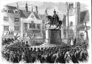 Inauguration of the statue to the memory of the late Marquis of Londonderry at Durham, 1861. Creator: Unknown.