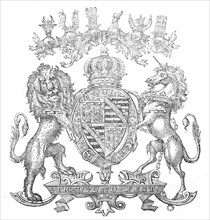 Arms of His Late Royal Highness Prince Albert, 1861. Creator: Unknown.