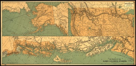 The route of the Alaska excursion steamers, 1891. Creator: Charles Sumner Fee.