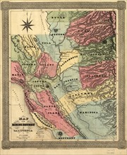 Map of the mining district of California, 1851. Creator: William A. Jackson.
