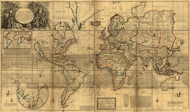 A new & correct map of the whole World, 1719. Creator: Herman Moll.