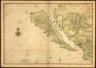 Map of California shown as an island, c 1650. Creator: Johannes Vingboons.