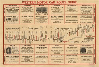 Western motor car route guide, (1915?). Creator: Unknown.