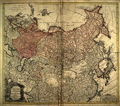 General Map of the Russian Empire and Great and Lesser Tartary in Europe and Asia, 1739. Creator: Unknown.