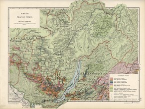Map of Irkutsk Province, 1914. Creator: Resettlement Department of the Land Regulation and Agriculture Administration.