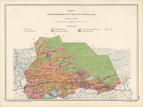 Map on the drainage of the Barabinsk steppe in the Tomsk province, Kainsk district, 1914. Creator: Resettlement Department of the Land Regulation and Agriculture Administration.