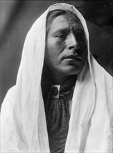 Iahla, "Willow", Taos, head-and-shoulders portrait, facing right, c1905. Creator: Edward Sheriff Curtis.