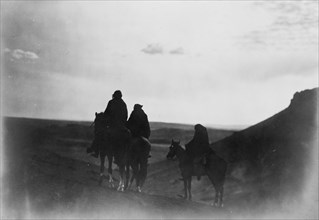 Among the Black Buttes-Navaho land, c1905. Creator: Edward Sheriff Curtis.