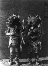 Tesuque buffalo dancers, c1927. Creator: Edward Sheriff Curtis.