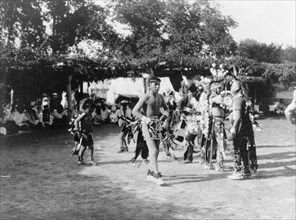 Skidi and Wichita dancers, c1927. Creator: Edward Sheriff Curtis.