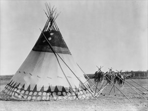 Lodge of the Horn Society [B]-Blood, c1927. Creator: Edward Sheriff Curtis.