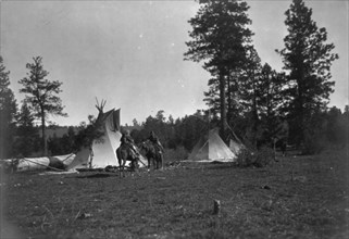 Camp of the Root Diggers-Yakima, 1909, c1910. Creator: Edward Sheriff Curtis.