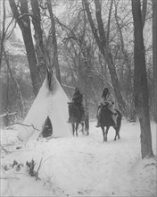 The winter camp-Apsaroke, c1908. Creator: Edward Sheriff Curtis.
