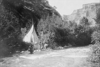 The river camp, c1905. Creator: Edward Sheriff Curtis.