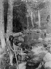 The salmon stream, c1923. Creator: Edward Sheriff Curtis.